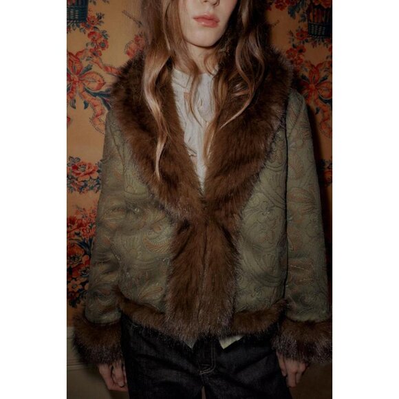 ZARA EMBROIDERED DOUBLE-FACED JACKET - Picture 1 of 10